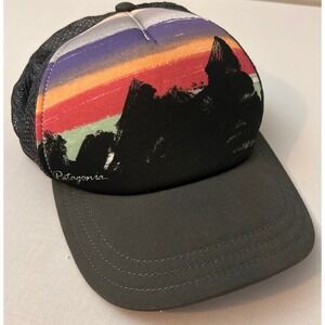 Patagonia Women's‎ Trucker Hat Sunset Mountain Graphic Adjustable Snapback Cap